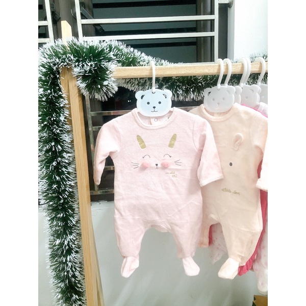 Body nỉ nhung sơ sinh cho bé gái hiệu Tex, Kiabi