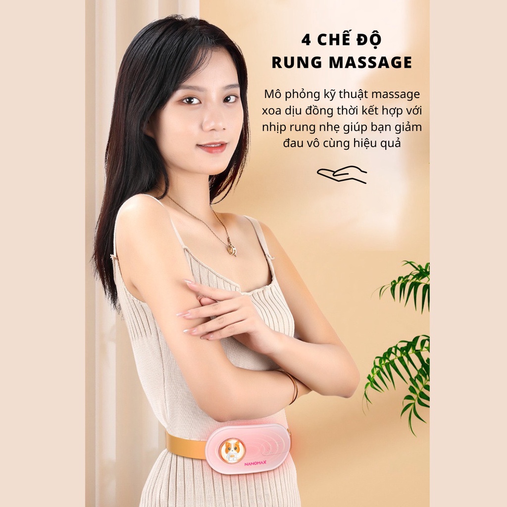 Máy Massage Làm Ấm Nanomax Giảm Đau Bụng Kinh Nguyệt, Giúp Lưu Thông Tuần Hoàn Máu, Giảm Cơn Đau Tới Tháng Cho Phụ Nữ