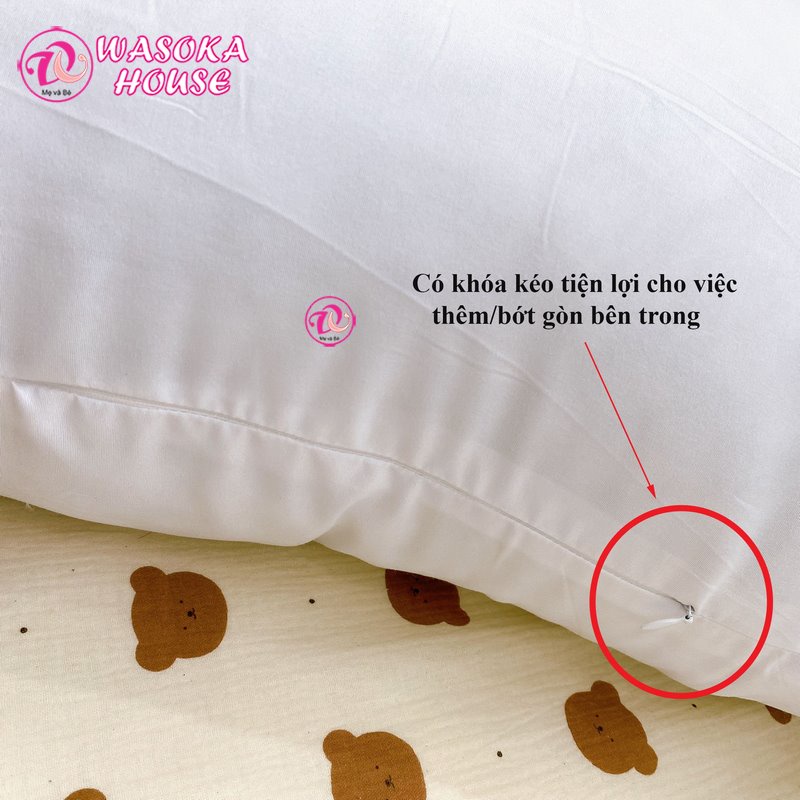 Ruột gối nằm gòn lông vũ nhân tạo siêu êm, siêu mềm mịn, giúp ngủ ngon và sâu, kích thước 50x70cm