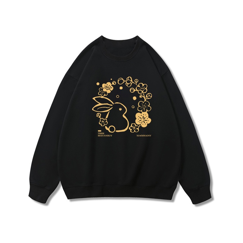 NRVP Áo Khoác Thể Thao Tay Dài Dáng Rộng In Hình Thỏ Năm Mới 2023 Phong Cách Trung Hoa Hàn Quốc Cho Nữ