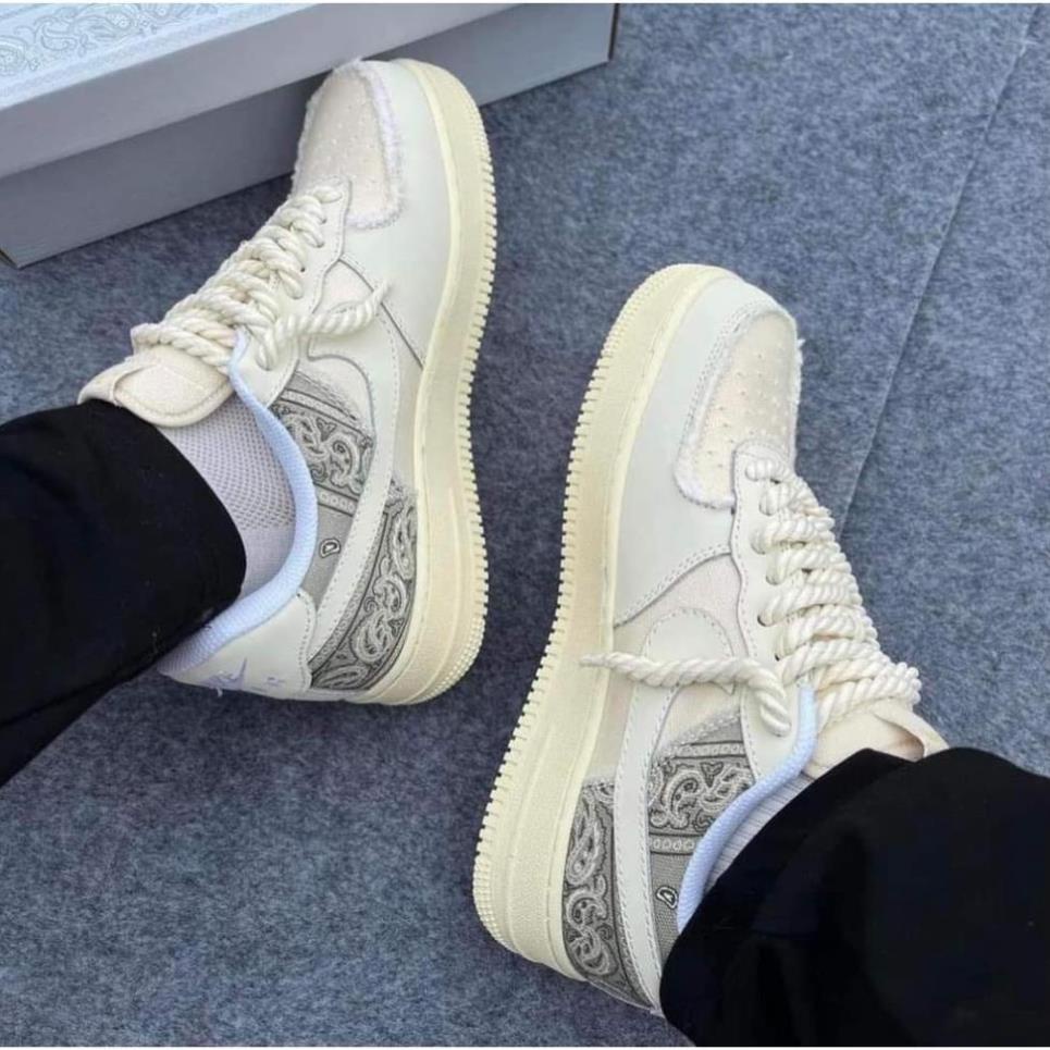 Giày sneaker AF1 dây thừng, Giày thể thao air force 1 thổ cẩm phối đồ nam nữ siêu hot trend mẫu mới