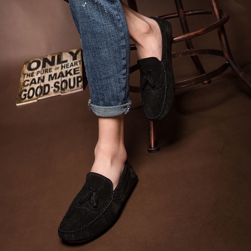 Giày Lười Da Lộn Phong Cách Hàn Quốc Thời Trang Cho Nam
