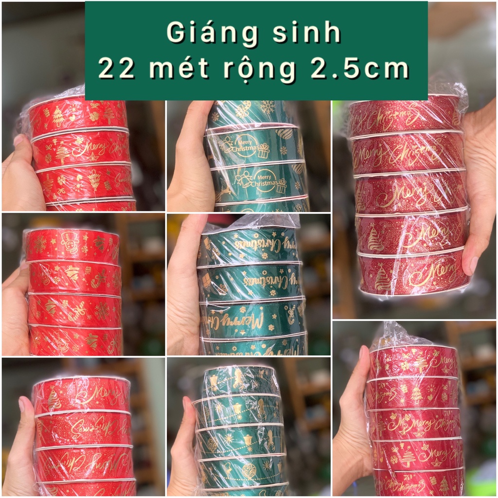 22m Ruy băng noel giáng sinh cực sang
