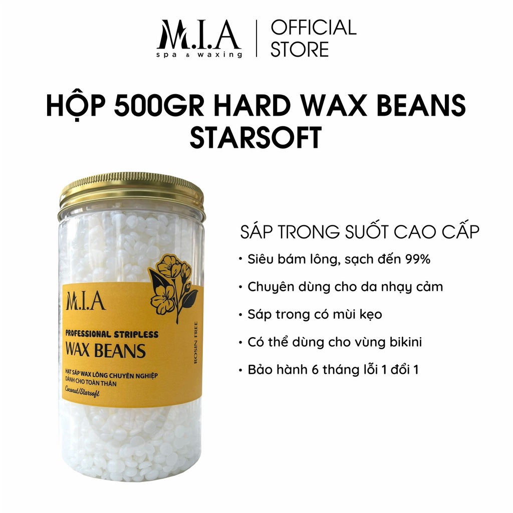 Sáp Wax Lông Trong Suốt MIA WAXING cao cấp siêu bám lông cho da nhạy cảm