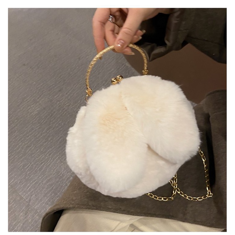 Túi Đeo Vai Bằng Vải Nhung Hình Tai Thỏ Thời Trang 2022 Dành Cho Nữ