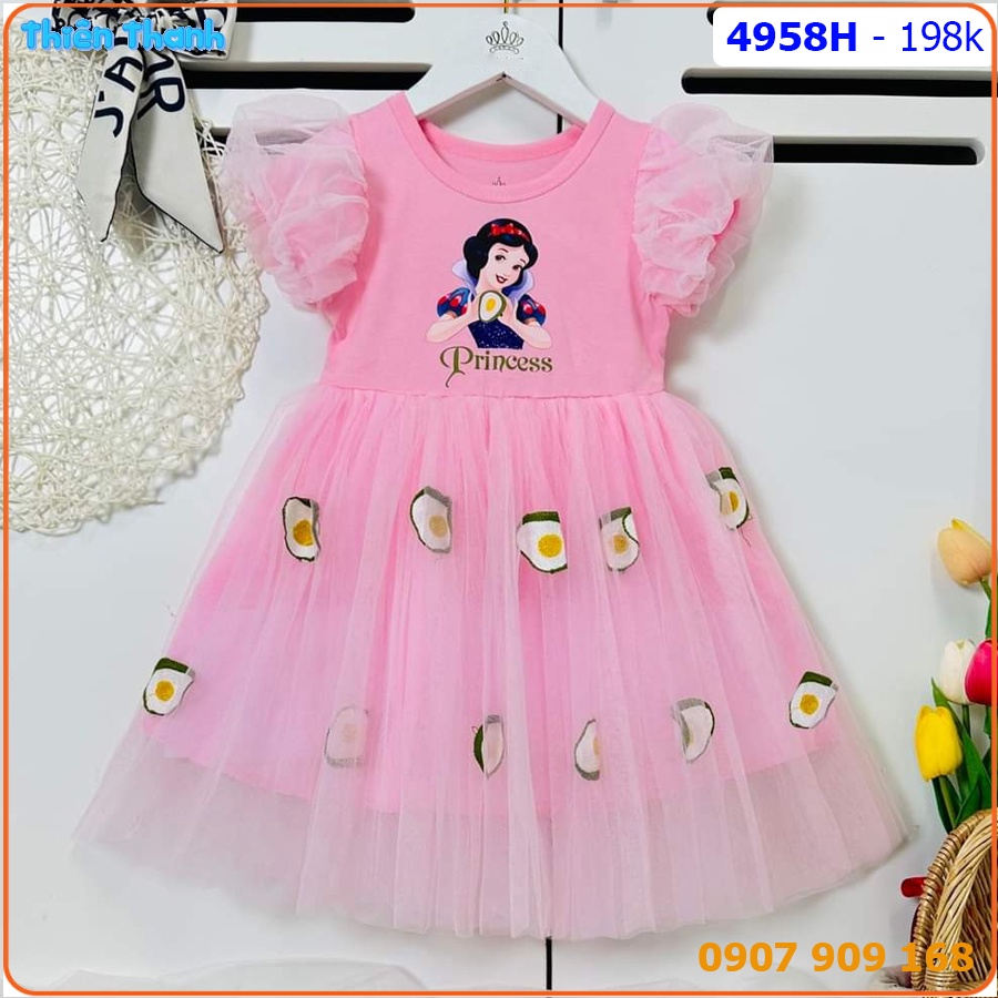 Đầm bé gái tay phồng hình công chúa bạch tuyết xinh xắn - 4958