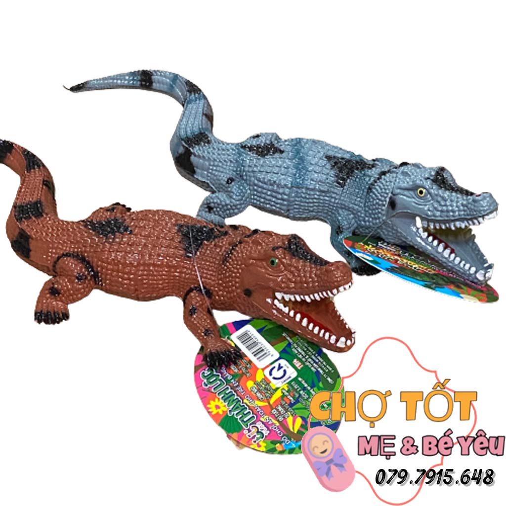 Đồ Chơi Mô Hình Cá Sấu Nhựa Bóp Kêu Chít 30cm ( nhiều màu hàng Việt Nam)