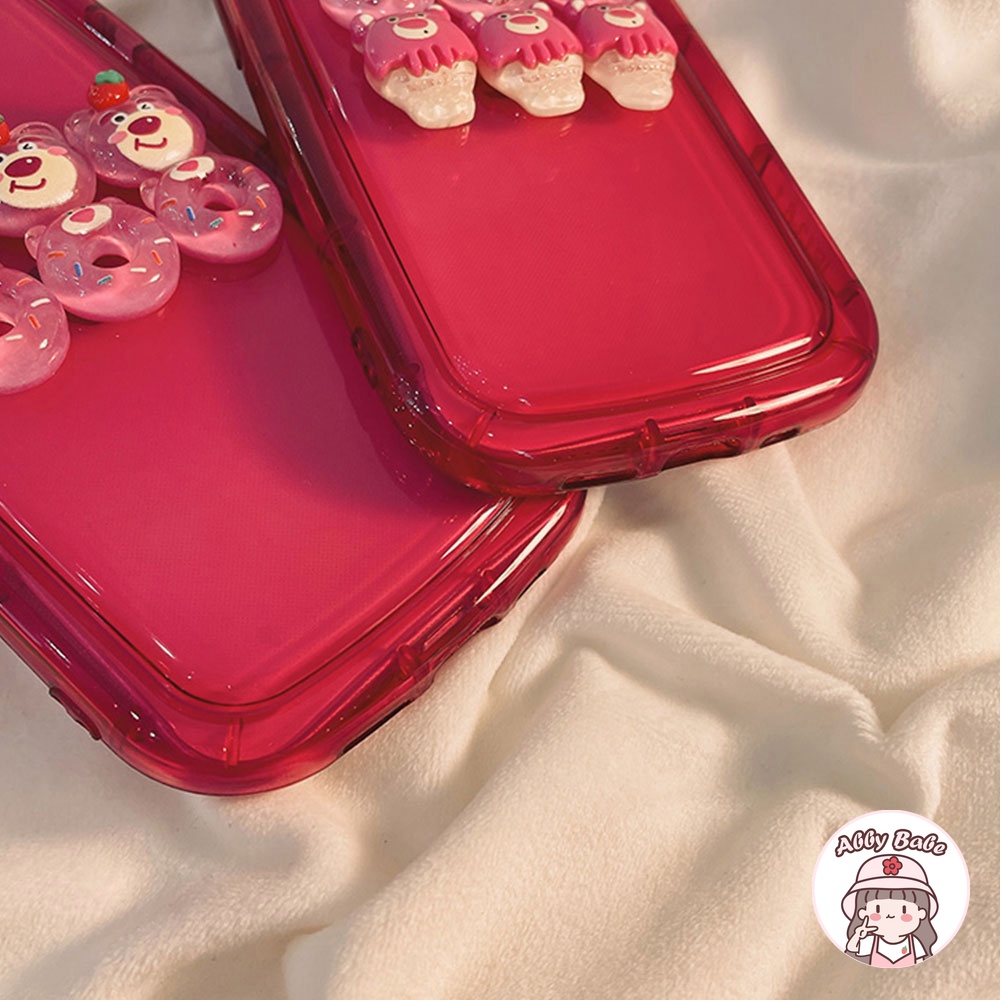 Ốp Điện Thoại TPU Mềm Trong Suốt Chống Mồ Hôi Hình Gấu / Bánh Donut / Dâu Tây 3D Cho IPhone 14 Pro Max 11 7Plus 13 12 11 Pro Max X XS