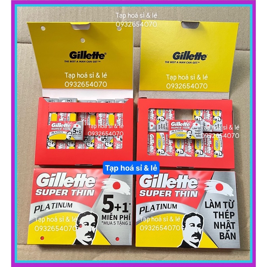 Lốc 20 hộp Lưỡi lam gillette GILLETTE SUPER THIN dao lam