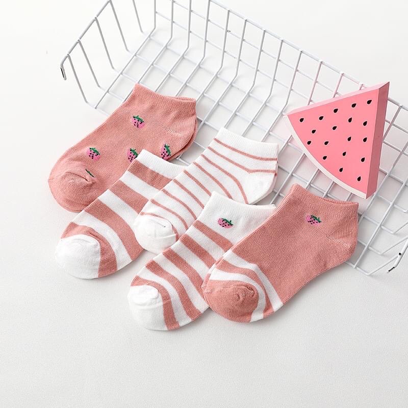 Set tất vớ siêu cute dành cho các bạn nữ nhiều hình set 5 tất