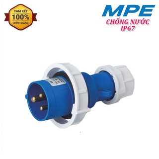 Phích cắm, ổ cắm công nghiệp mpe ip67 chống nước loại di động có kẹp giữ dây