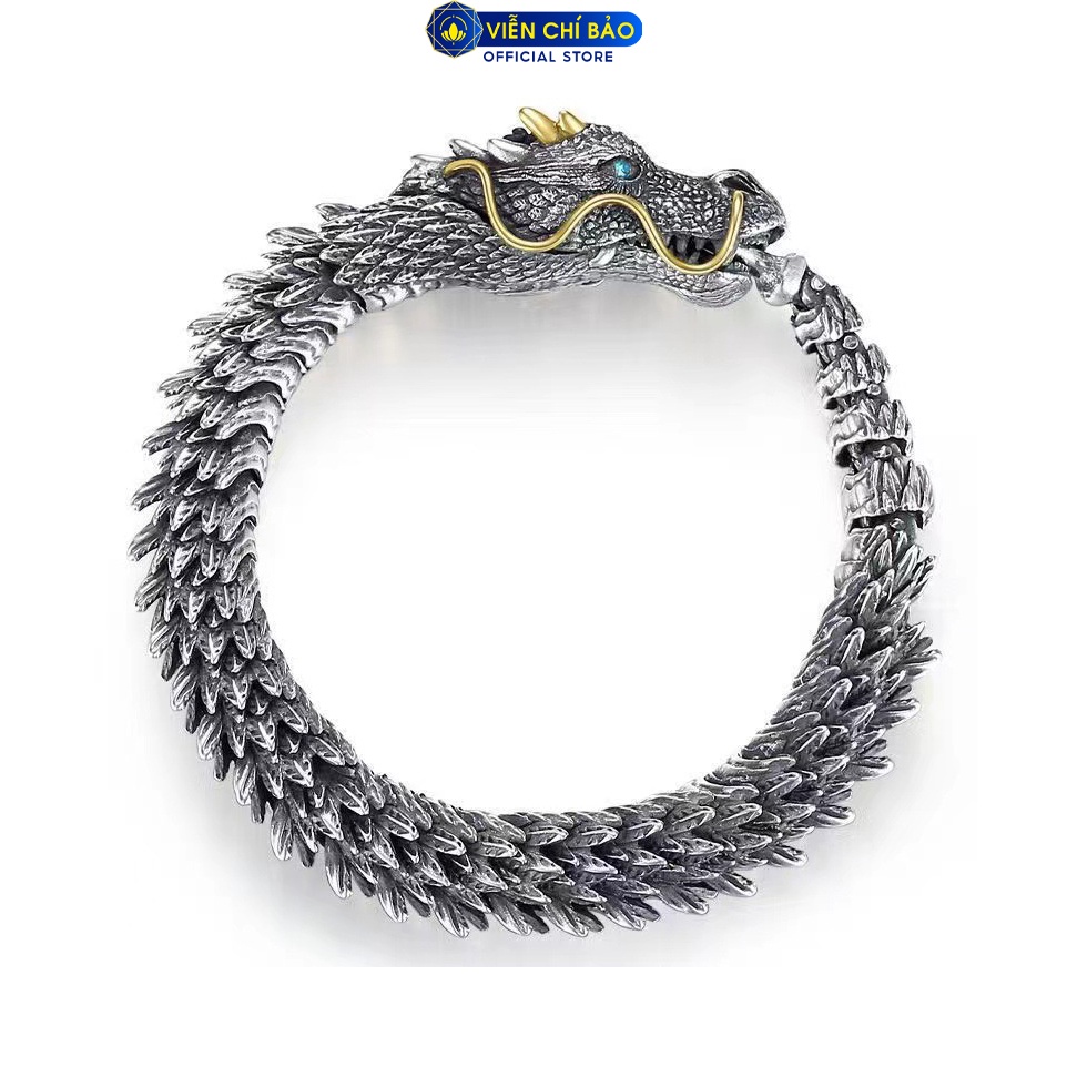 Lắc tay Thiên Long bạc Thái 20cm thời trang phụ kiện trang sức nam Viễn Chí Bảo L100158