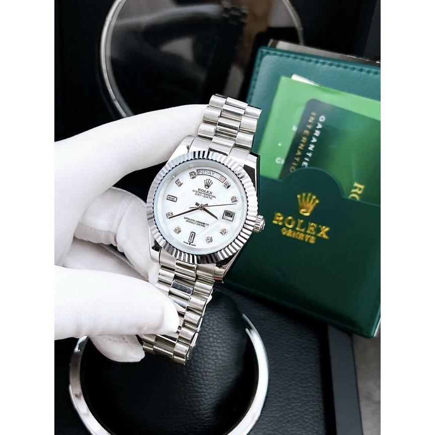Đồng hồ đeo tay nam, đồng hồ nam ROLEX máy cơ Automatic dây thép không gỉ, size nam 41mm, máy Nhật chính hãng, full box