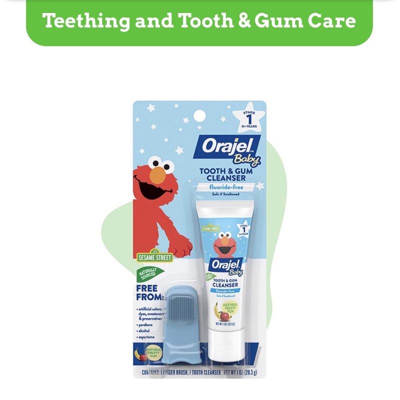 Set bàn chải nướu, rơ lưỡi và kem đánh răng nuốt được Baby Orajel cho bé từ sơ sinh  - BAABEELAND