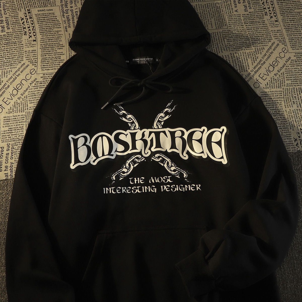 Áo nỉ có mũ trùm đầu, dáng rộng in hình thanh gươm sau lưng cá tính áo hoodie thời trang nam nữ, unisex