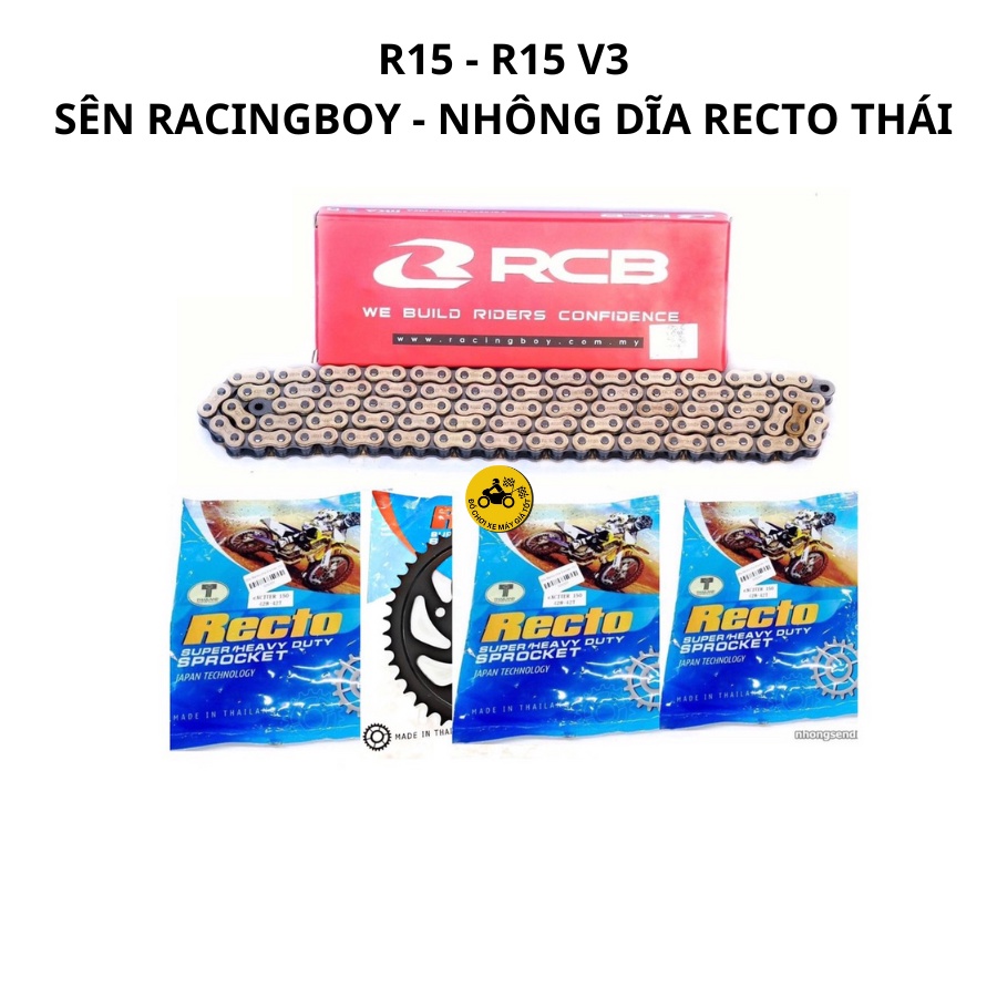 Bộ NSD TFX - GSX - R15/R15 V3 - FZ155I - MT15 - Sên RCB + Nhông Dĩa Recto