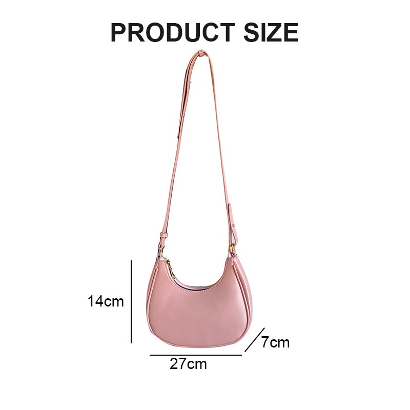 Mischa Túi Đeo Vai Da PU Mềm Màu Trơn Kiểu retro Đơn Giản