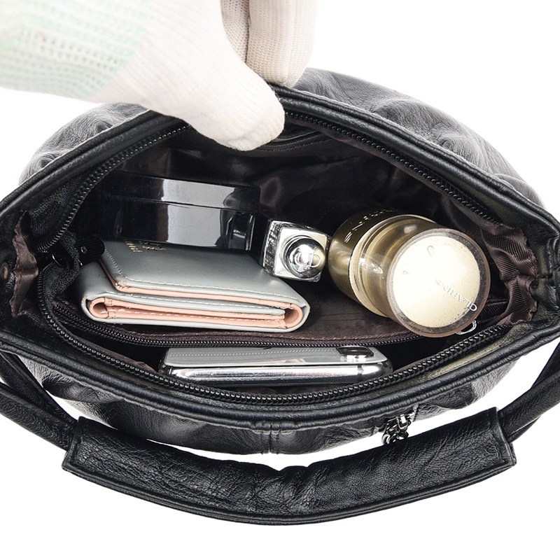 Túi xách nữ đeo chéo da mềm dáng bầu trung niên lovelyhouse BAU145