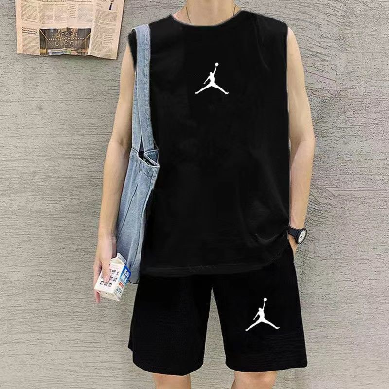 Bộ Áo Thun Ba Lỗ Và Quần Short Bóng Rổ AJ85-180kg Thời Trang Thể Thao Nam Nữ