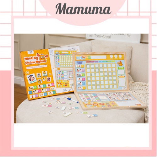 Bảng khen thưởng nam châm Lalala Baby Nhật ký chăm ngoan ngày tháng rèn luyện tính kỷ luật ghi nhận thành tích - Mamuma