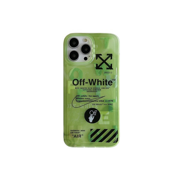ỐP LƯNG ĐIỆN THOẠI DÀNH CHO IPHONE MÀU XANH LÁ CHỮ OFF WHITE ĐEN
