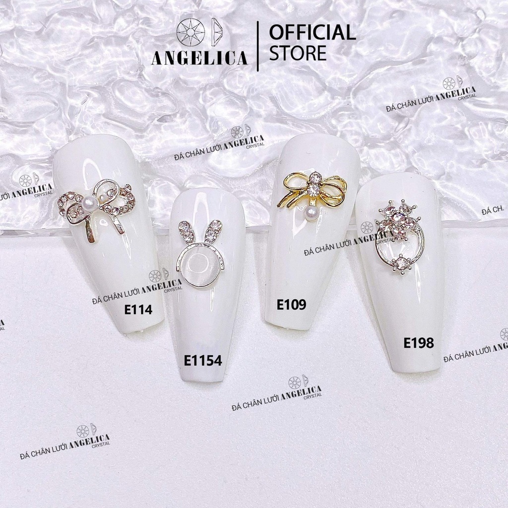Charm kim loại đá đính móng, phụ kiện nail, trang trí móng