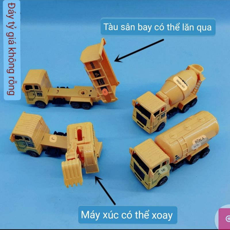 Bộ 4 xe đồ chơi công trình xây dựng thành phố loại đẹp