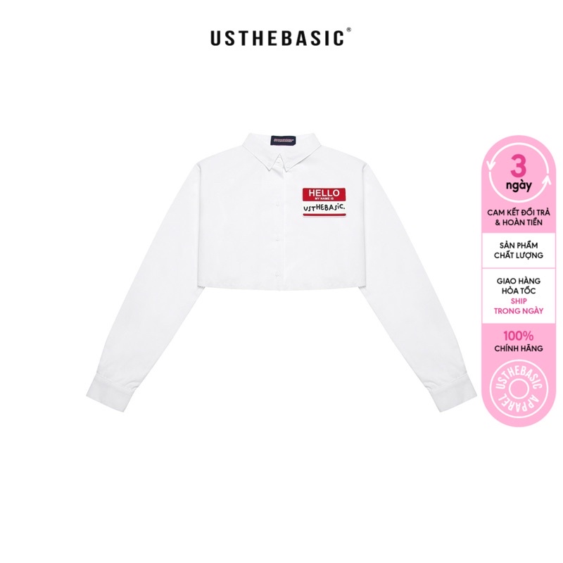 Usthebasic - Áo Hello Basic Polo Long Sleeve Croptop