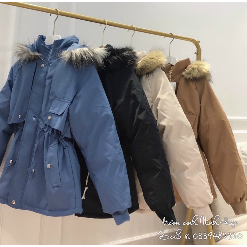 Áo Kaki Lót Lông Rút Dây Eo