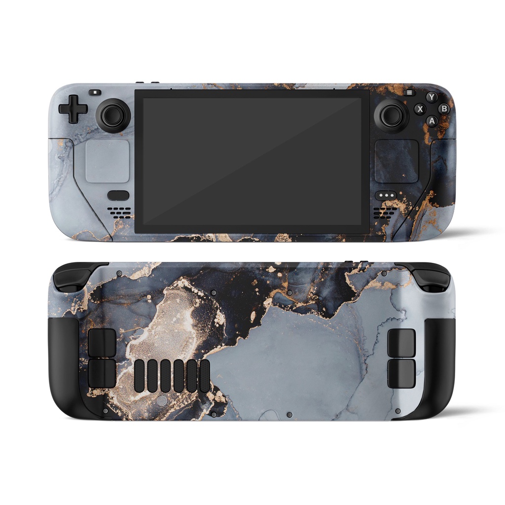 Skin dán Steam Deck mẫu Ethereal Black Gold Marble