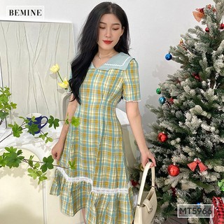 Đầm phối ren cổ lá BEMINE MT5966