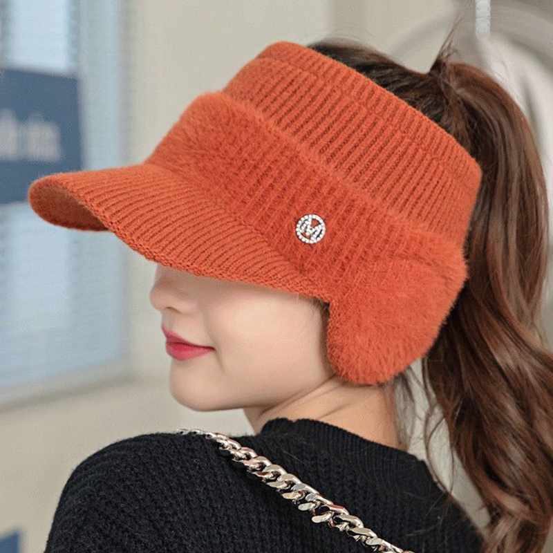 Fancyqube Mũ Lưỡi Trai Dệt Kim Hở Chóp Thời Trang Thu Đông Cho Nữ