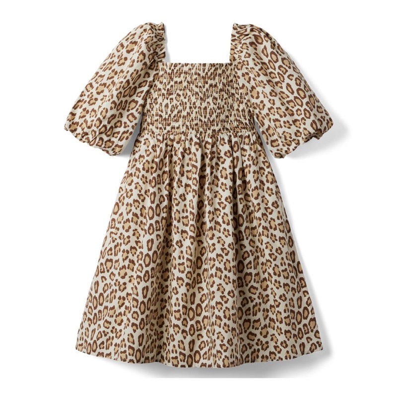 Váy bé gái Janie and Jack - LEOPARD BUBBLE SLEEVE DRESS