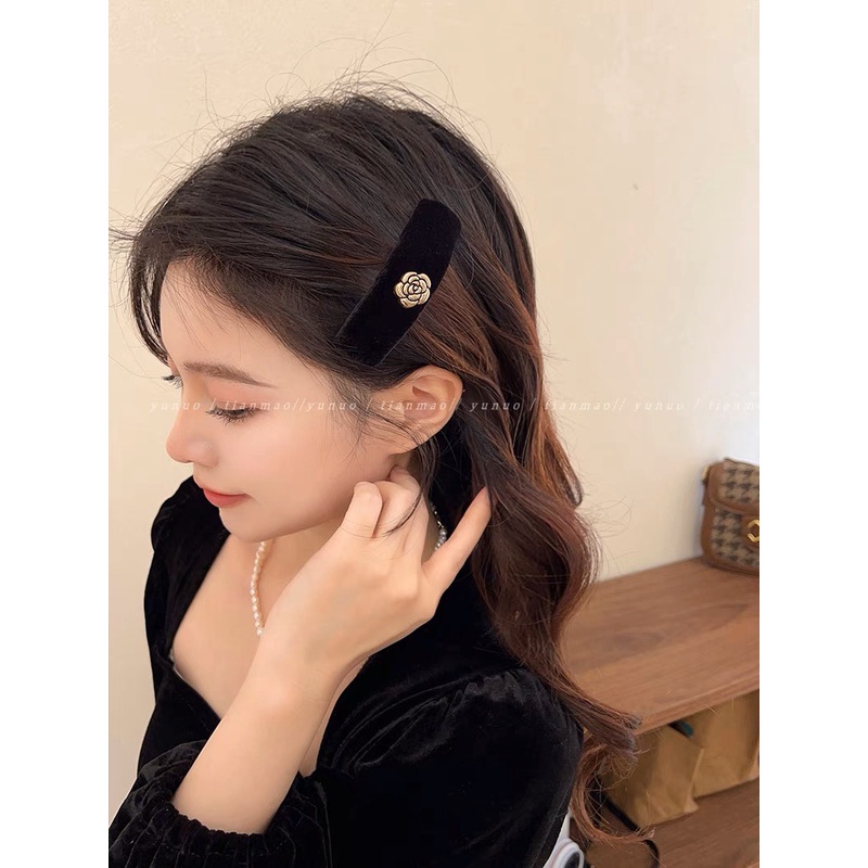 Kẹp tóc vải nhung biểu tượng hoa xinh xắn Kẹp tóc nhỏ gọn kẹp mái