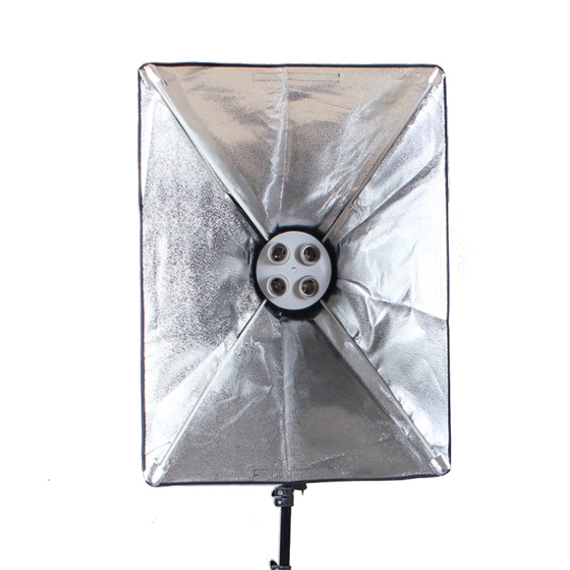 Hộp tản sáng softbox 50x70cm dùng cho đèn studio quay phim, livestream có 4 chui E27 siêu sáng chụp ảnh