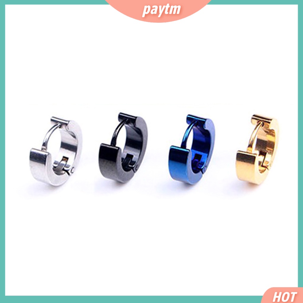 {PTM} 1 Khuyên Tai Tròn Unisex Bằng Thép Titan
