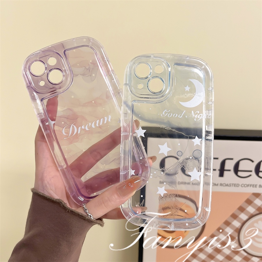 Ốp Điện Thoại TPU Mềm Trong Suốt Họa Tiết Trăng Sao Cho IPhone 14 13 12 11 Pro Max X XR Xs Max 8 7 Plus SE 2020