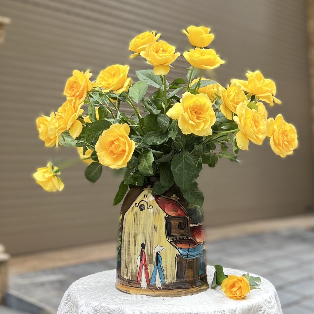 Bình hoa gốm dáng chuông, 50 mẫu lọ cắm hoa Bát Tràng cao cấp decor trang trí phòng khách sang trọng - Part 1