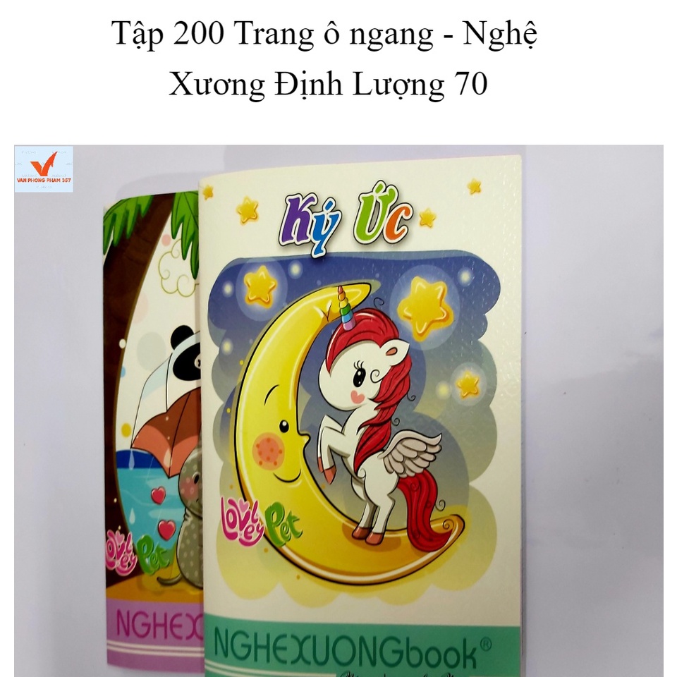 Tập học sinh-sinh viên 200 Trang (luôn bìa) Ký Ức -Nghệ Xương - kẻ 4 ô ly - Định Lượng 70gsm
