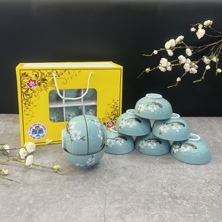 Bát ăn cơm set bát con làm quà tặng bát sứ men kem nhiều hoạ tiết gốm sứ bát tràng cao cấp