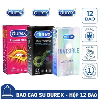 Bao cao su durex hộp 12 bcs đủ loại