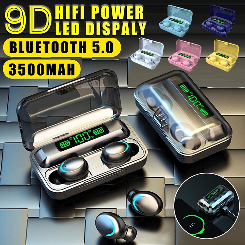 Tai nghe không dây Vitog F9-5 TWS 5.0 Tai nghe Bluetooth Bass Stereo In-Ear Tai nghe nhét tai có hộp sạc Mic