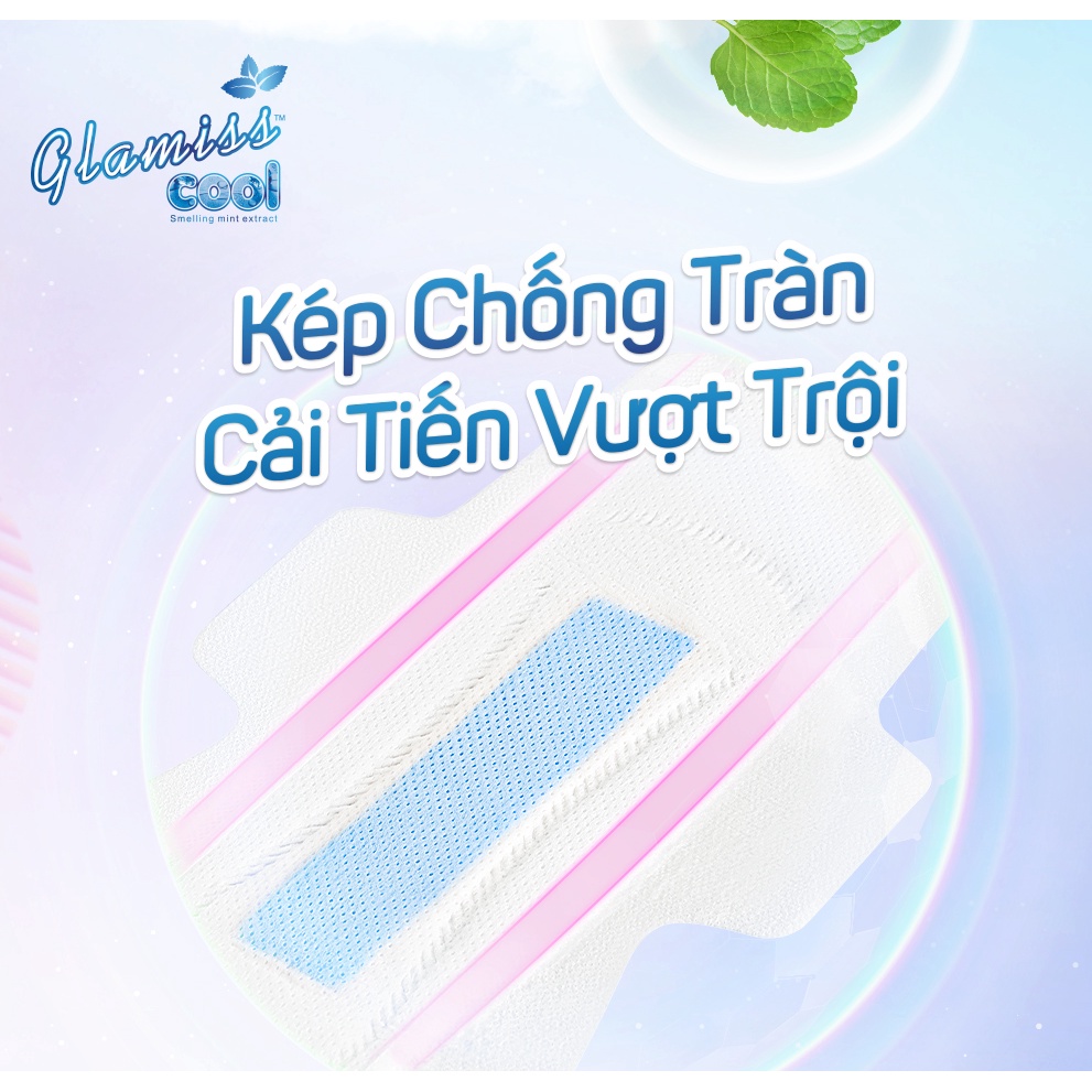 Combo 6 gói Băng vệ sinh thảo dược Glamiss Cool Extra ban ngày 24,5 cm thấm hút vượt trội tự tin cả ngày dài