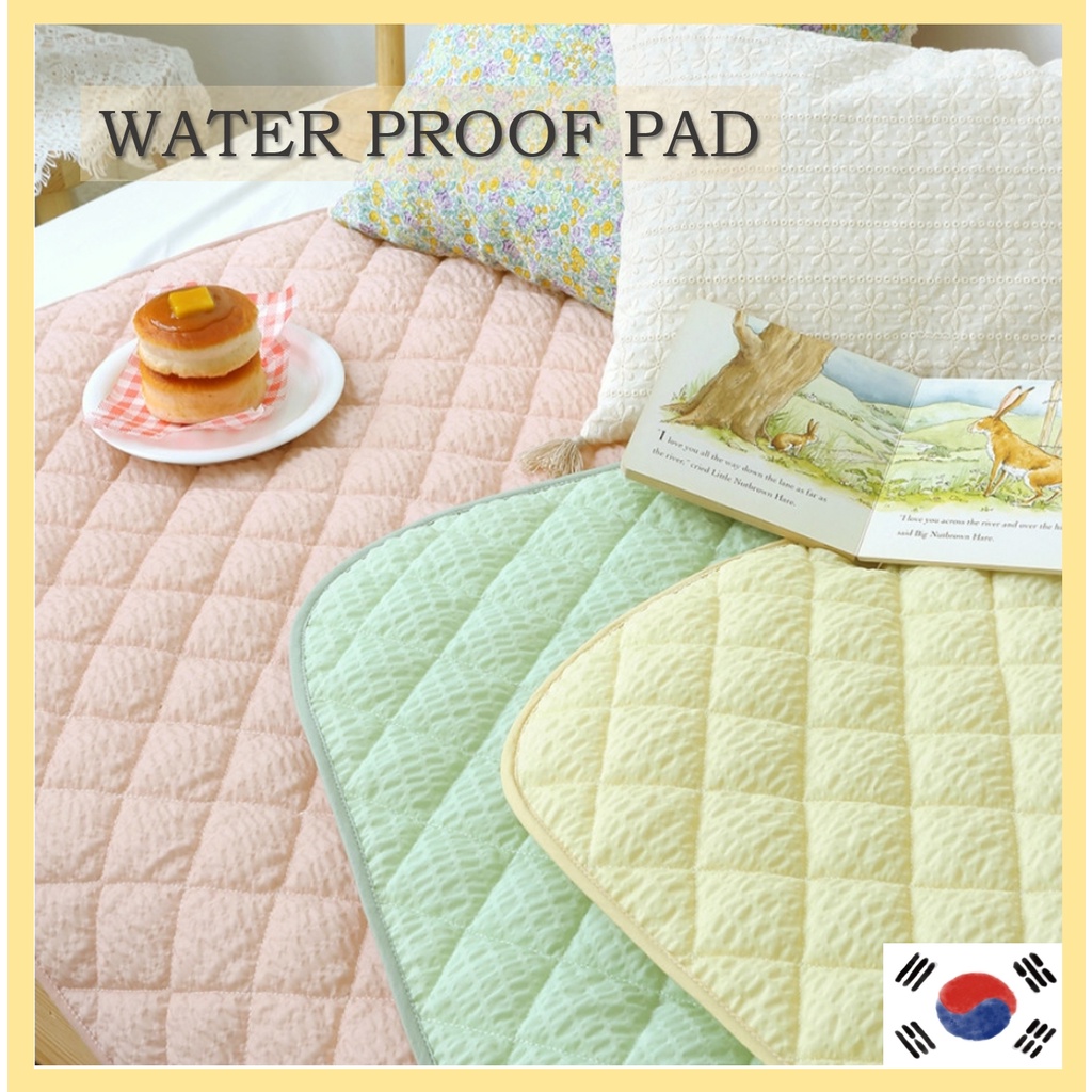 Waterproof Pad Baby Infant Kids Seersucker Quilted (2 sizes) Thảm Lót Giường Chống Thấm Nước 2 Kích Cỡ Tùy Chọn Cho Bé Sơ Sinh