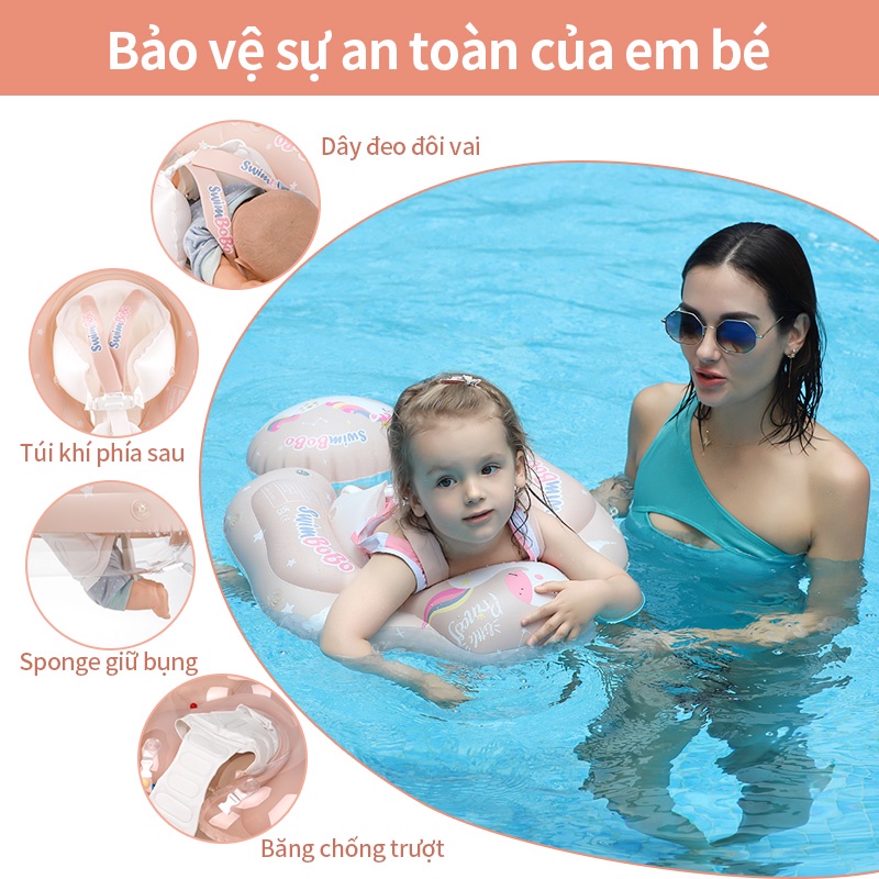 Phao Bơi Tròn Họa Tiết Hoạt Hình Đáng Yêu Cho Trẻ Em