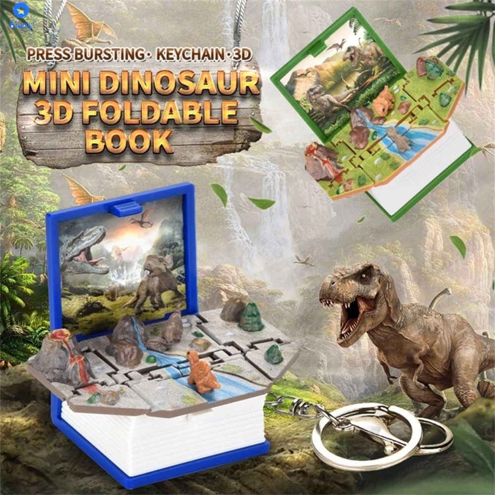Móc Khóa Sách Bom Gấp 3d Đồ Chơi Sáng Tạo Mini Cho Trẻ Em Đồ Chơi Mặt Dây Chuyền Hình Khủng Long/Lâu Đài Đồ Trang Trí Cho Trẻ Em Quà Tặng Giáng Sinh 【Bluey】