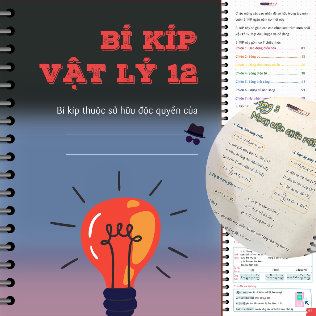 SỔ TAY VẬT LÝ 12 - IN MÀU - ĐẦY ĐỦ VÀ CHI TIẾT NHẤT - LUYỆN THI THPTQG ĐỈNH CAO