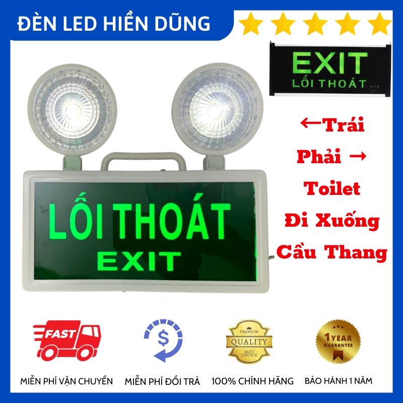 Đèn Sự Cố Khẩn Cấp Chiếu Sáng Kết Hợp Biển Chỉ Dẫn Thoát Hiểm Exit - Thiết Bị Phòng Cháy Chữa Cháy