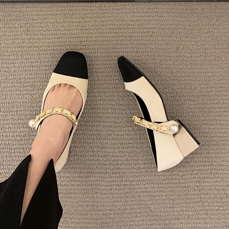 Giày cao gót IELGY mũi vuông phong cách Pháp ngọt ngào xinh xắn dành cho nữ