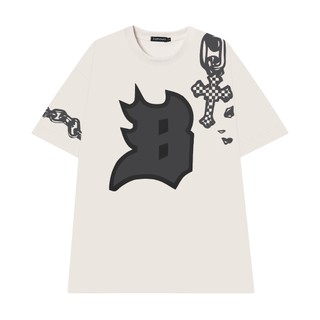 Áo thun Local Brand Banawa cotton oversize tay lỡ nam nữ unisex - Chain Tee - Màu Kem